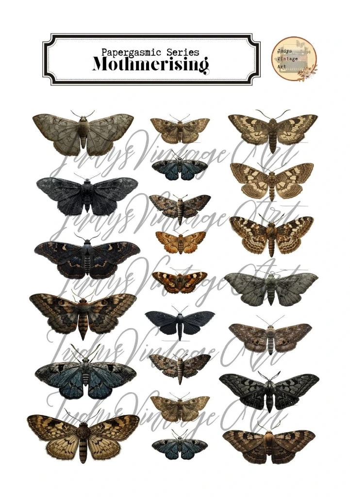 Mothmerising Sticker Sheet | Judys Vintage Art