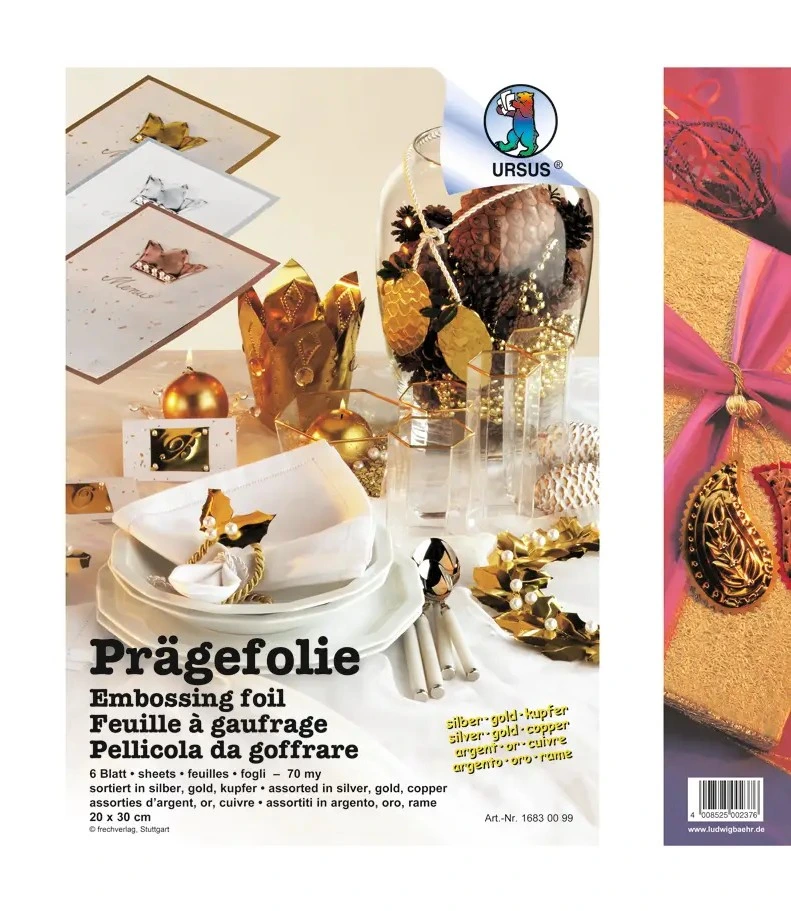 Metall Prägefolie, 6 Blatt | URSUS®