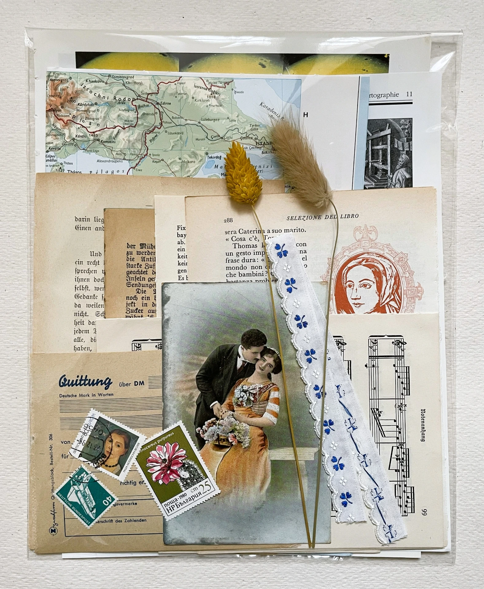 Vintage Papierset, 30+ Teile